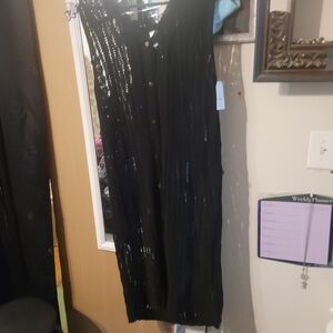 Time and Tru Black Sheer Knit Cover-Up